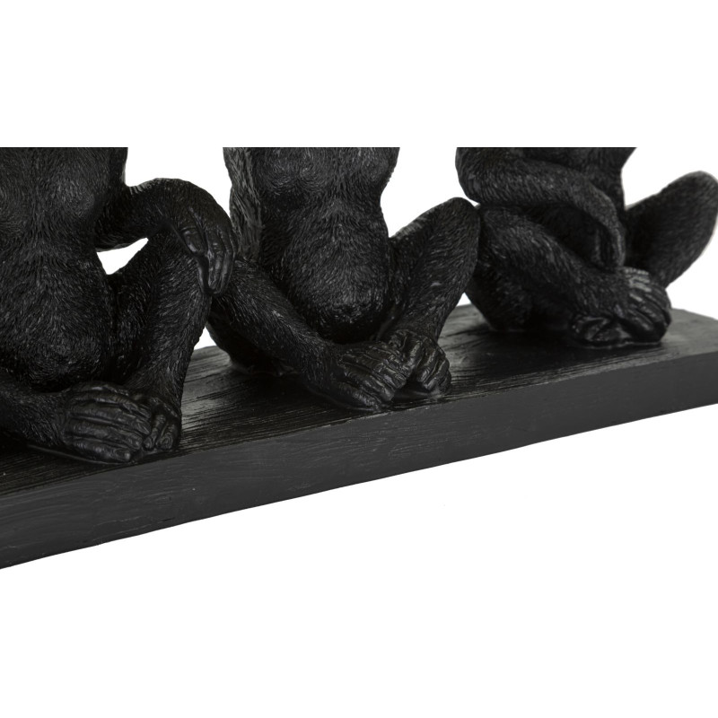 Vide poche original 3 singes avec plateau 43 cm en Résine Doré Noir Alven 