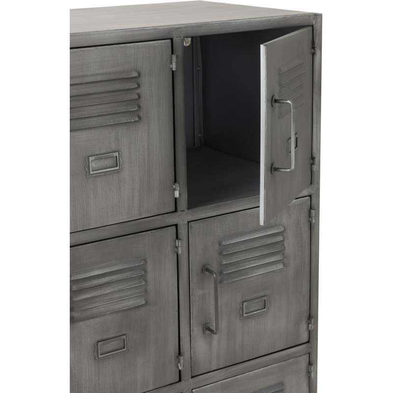 Armoire Vestiaire 9 portes Locker en Métal Argenté - 7