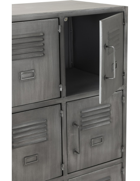 Armoire Vestiaire 9 portes Locker en Métal Argenté - 7