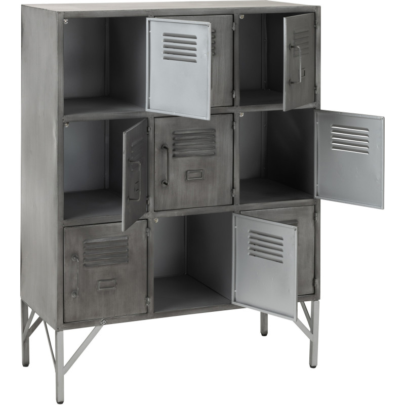 Armoire Vestiaire 9 portes Locker en Métal Argenté - 8