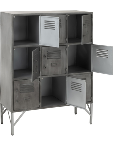 Armoire Vestiaire 9 portes Locker en Métal Argenté - 8