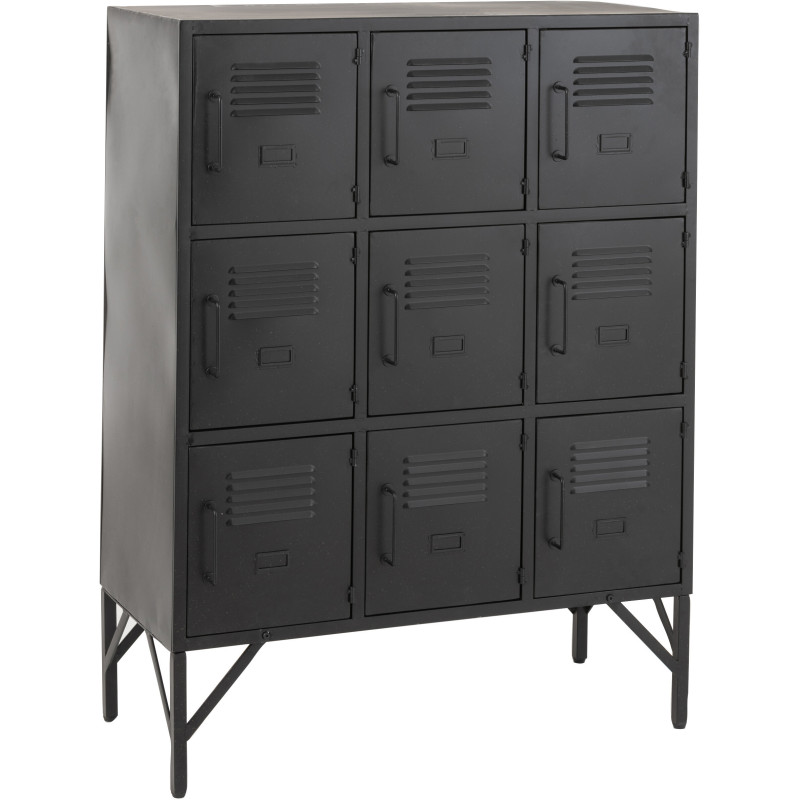 Armoire Vestiaire 9 portes Locker en Métal Noir - 1
