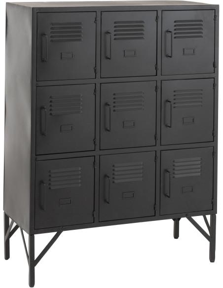 Armoire Vestiaire 9 portes Locker en Métal Noir - 1