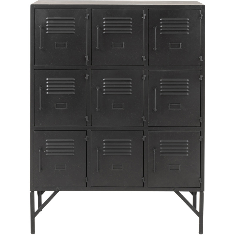Armoire Vestiaire 9 portes Locker en Métal Noir - 2