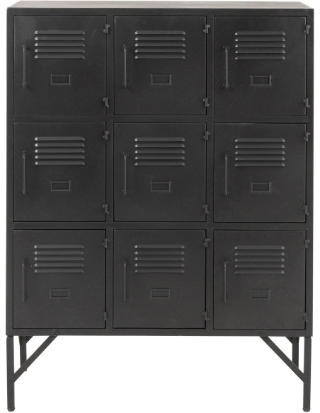 Armoire Vestiaire 9 portes Locker en Métal Noir - 2