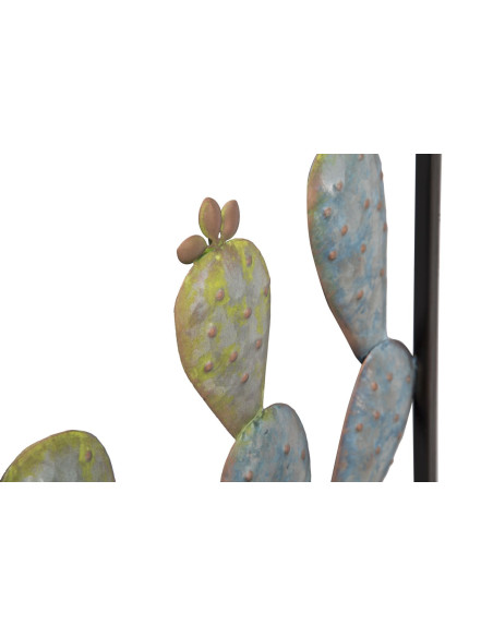 Déco murale moderne Cactus 31x90 en Métal Vert Noir Cyral 
