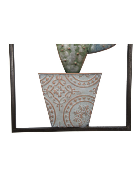 Déco murale moderne Cactus 31x90 en Métal Vert Noir Cyral 