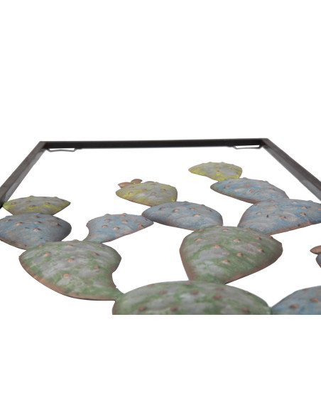 Déco murale moderne Cactus 31x90 en Métal Vert Noir Cyral 
