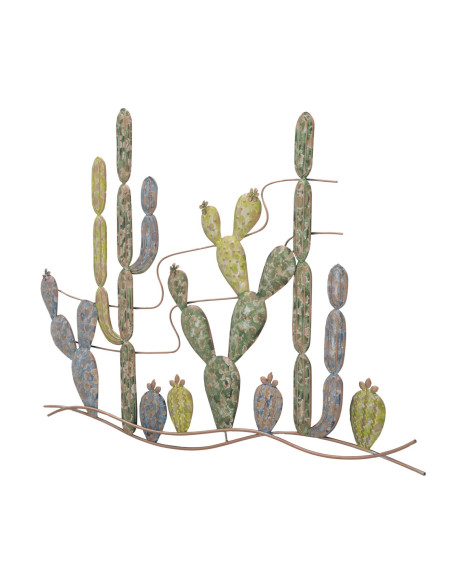 Déco murale moderne Cactus 90x64 en Métal Vert Cuivré Elvan 
