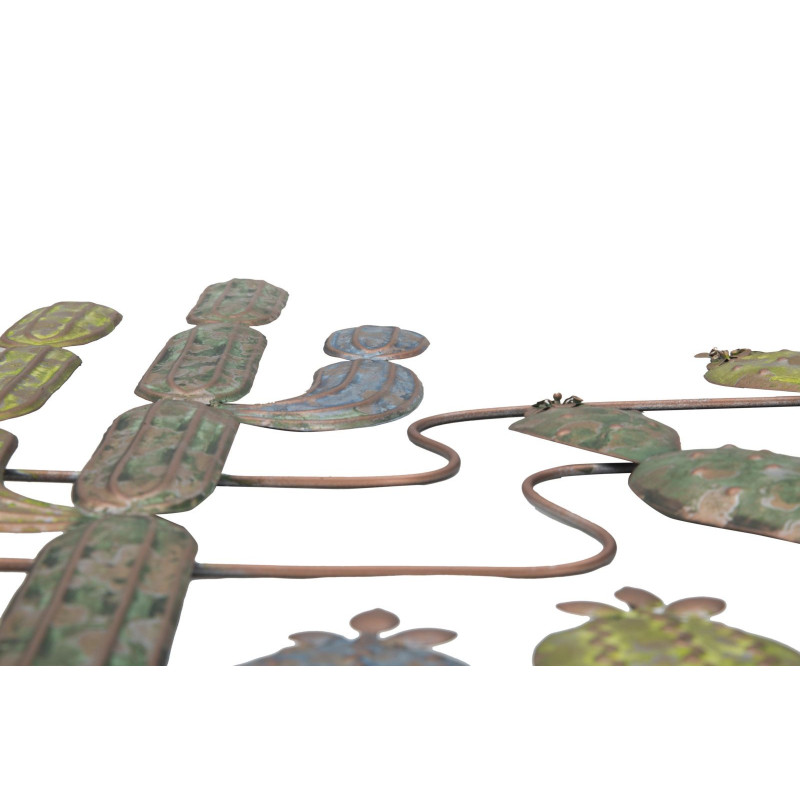 Déco murale moderne Cactus 90x64 en Métal Vert Cuivré Elvan 