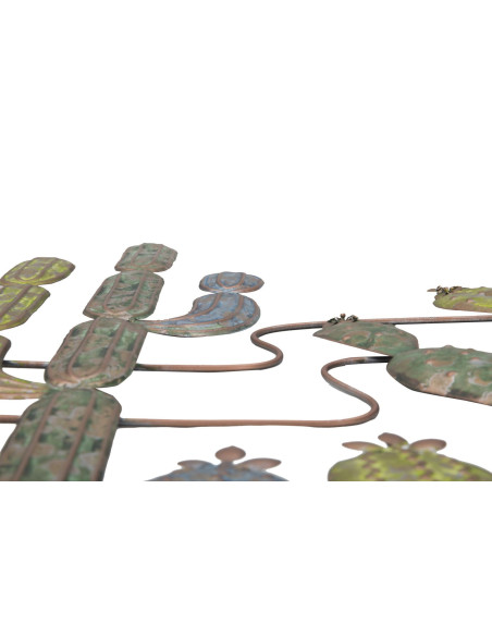 Déco murale moderne Cactus 90x64 en Métal Vert Cuivré Elvan 