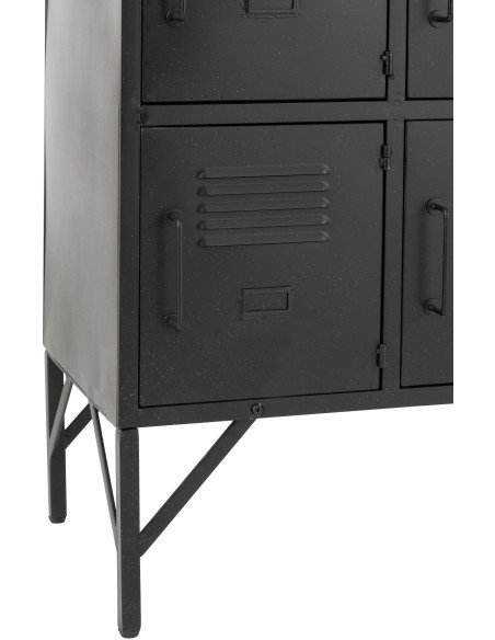 Armoire Vestiaire 9 portes Locker en Métal Noir - 5