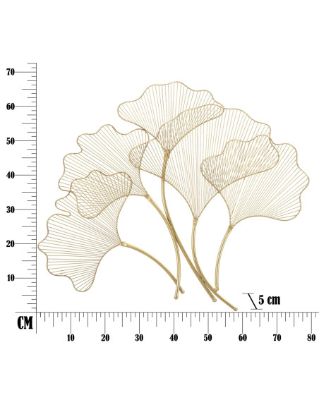 Déco murale moderne Feuilles 79x68 en Métal Doré Kylis 
