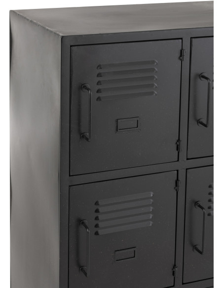 Armoire Vestiaire 9 portes Locker en Métal Noir - 6