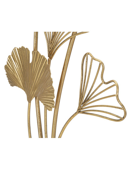 Grande Sculpture moderne sur pied Feuilles Hauteur 44 cm en Métal Doré Salyn 