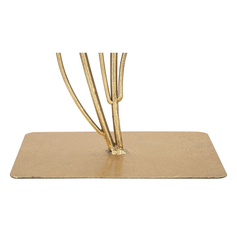 Grande Sculpture moderne sur pied Feuilles Hauteur 44 cm en Métal Doré Salyn 