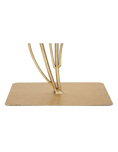 Grande Sculpture moderne sur pied Feuilles Hauteur 44 cm en Métal Doré Salyn 