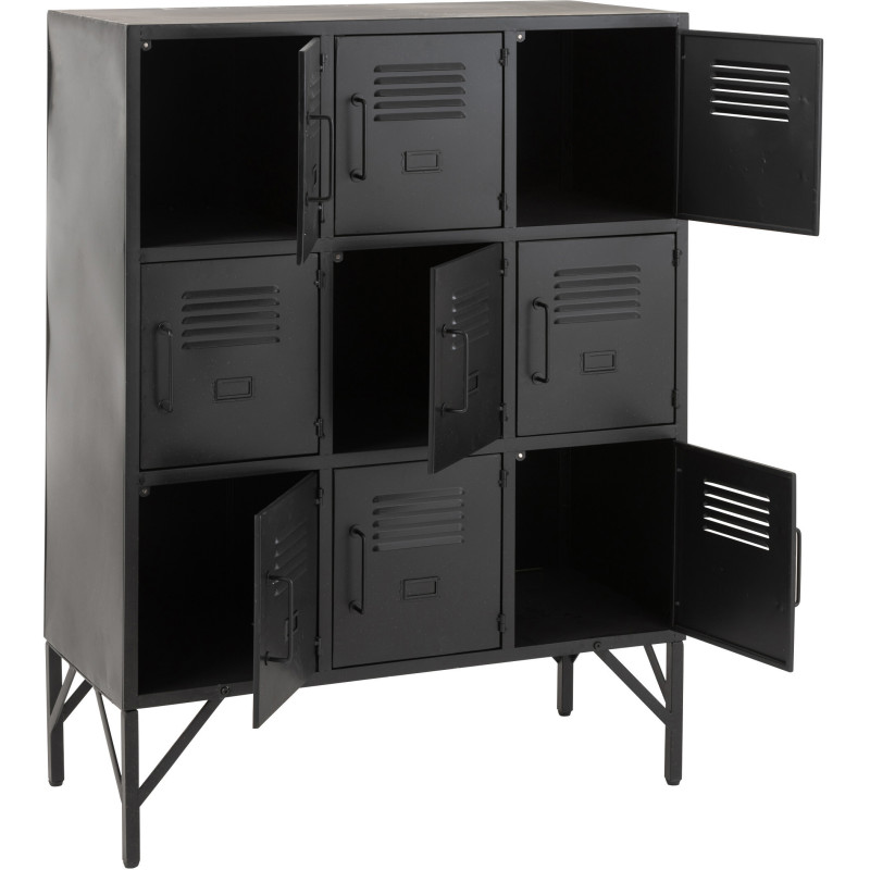 Armoire Vestiaire 9 portes Locker en Métal Noir - 8