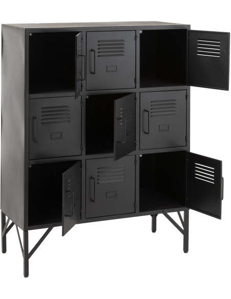 Armoire Vestiaire 9 portes Locker en Métal Noir - 8