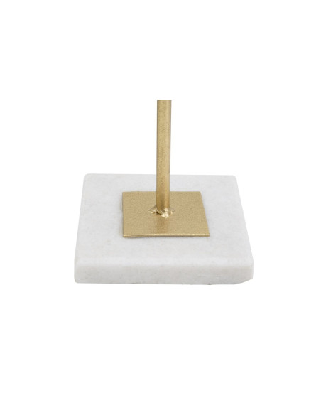 Sculpture moderne sur pied Forme géométrique Hauteur 52 cm en Métal Doré Marbre Blanc Tolir 