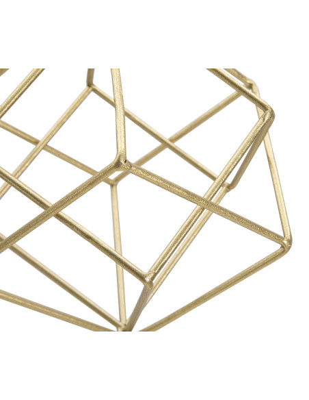 Sculpture moderne sur pied Forme géométrique Hauteur 52 cm en Métal Doré Marbre Blanc Tolir 