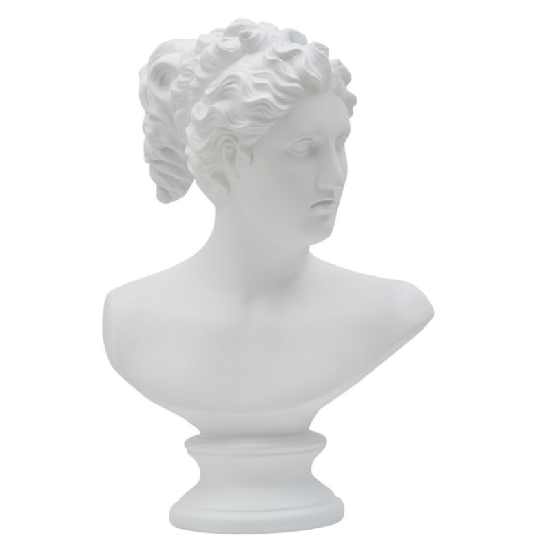Statuette déco Buste Femme antique Hauteur 34 cm en Résine Blanc Jeyla Mauro Ferretti - 1