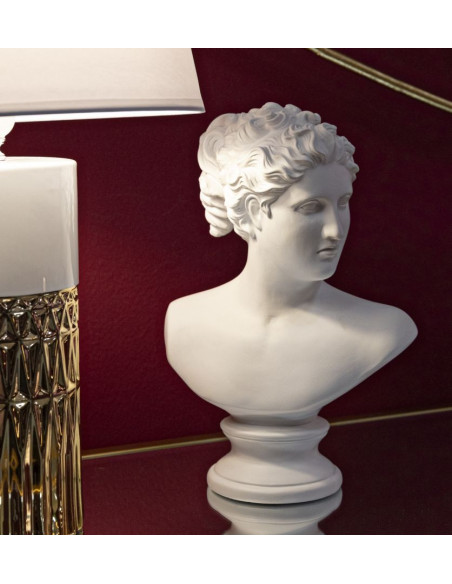 Statuette déco Buste Femme antique Hauteur 34 cm en Résine Blanc Jeyla Mauro Ferretti - 5