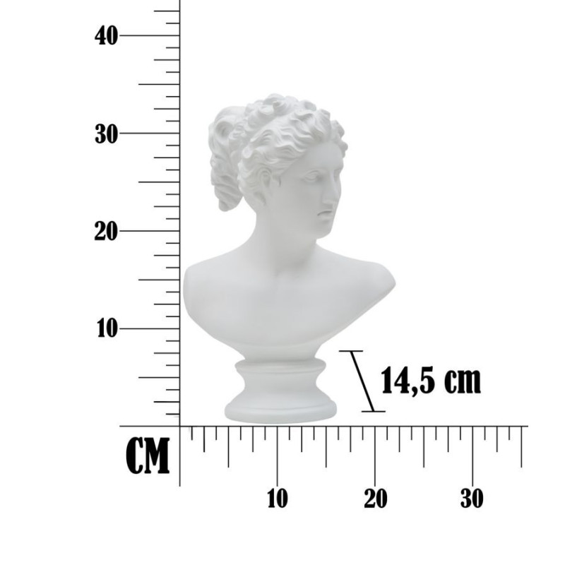 Statuette déco Buste Femme antique Hauteur 34 cm en Résine Blanc Jeyla Mauro Ferretti - 6
