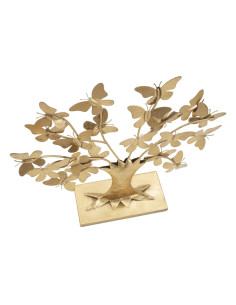 Sculpture moderne sur pied Arbre Papillons Hauteur 30 cm en Métal Doré Jalva 