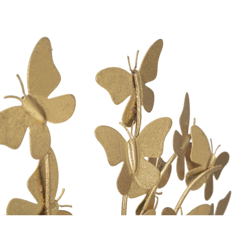 Sculpture moderne sur pied Arbre Papillons Hauteur 30 cm en Métal Doré Jalva 