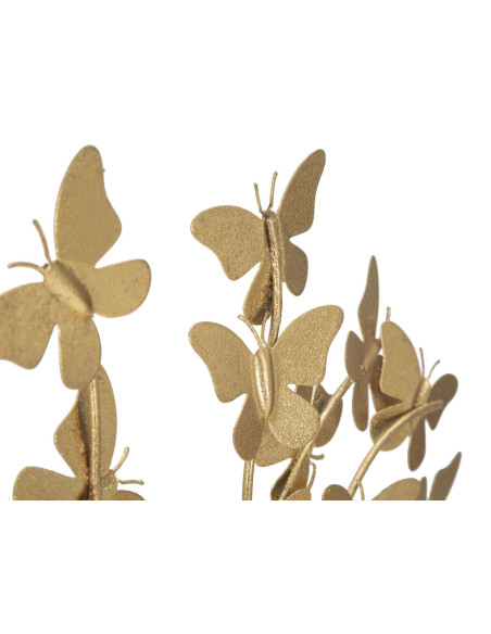 Sculpture moderne sur pied Arbre Papillons Hauteur 30 cm en Métal Doré Jalva 