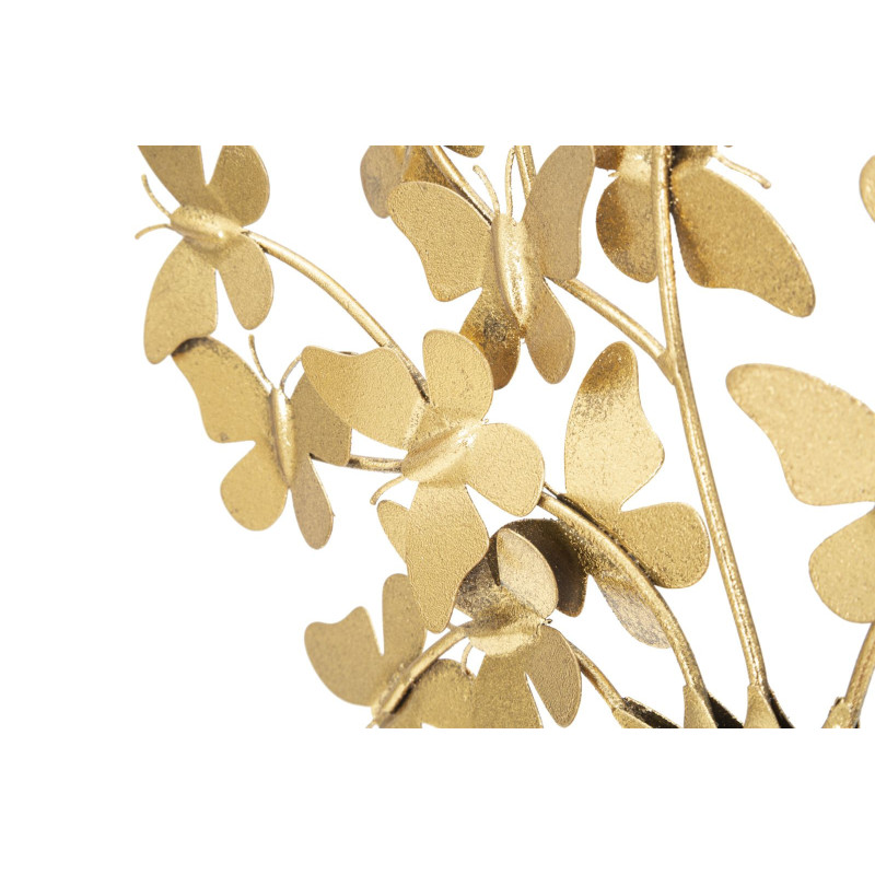 Sculpture moderne sur pied Arbre Papillons Hauteur 30 cm en Métal Doré Jalva 