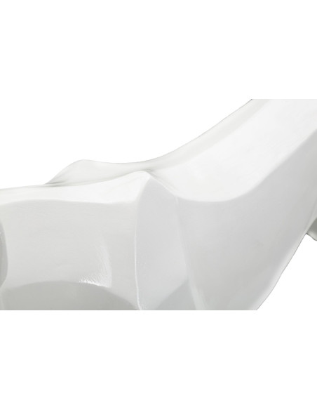 Grande statuette déco moderne Panthère 70 cm en Résine Blanc Mylen 