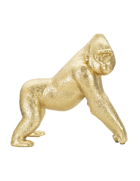 Statuette déco moderne Gorille 24 cm en Résine Doré Zaryl 