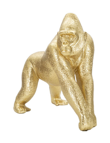 Statuette déco moderne Gorille 24 cm en Résine Doré Zaryl 