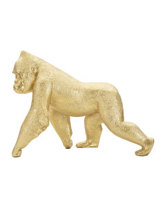 Statuette déco moderne Gorille 29 cm en Résine Doré Zeril 
