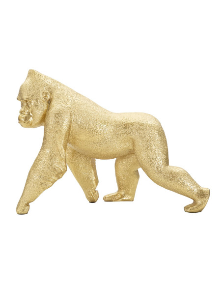 Statuette déco moderne Gorille 29 cm en Résine Doré Zeril 