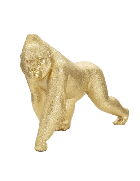 Statuette déco moderne Gorille 29 cm en Résine Doré Zeril 