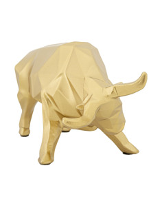 Statuette déco moderne Taureau 19 cm en Résine Doré Galyn 