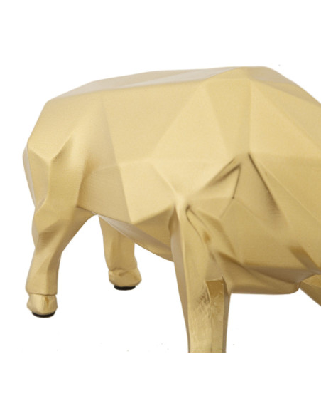 Statuette déco moderne Taureau 19 cm en Résine Doré Galyn 