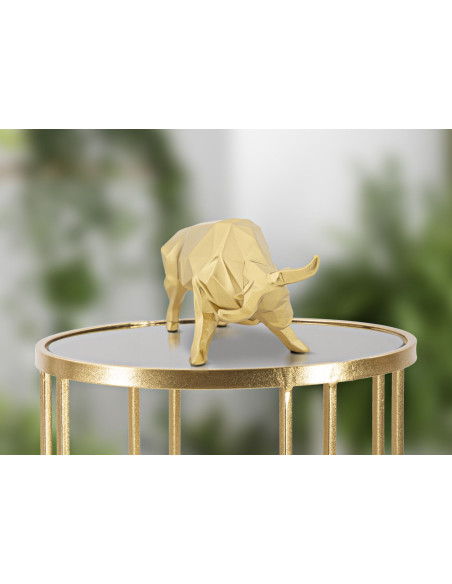 Statuette déco moderne Taureau 19 cm en Résine Doré Galyn 