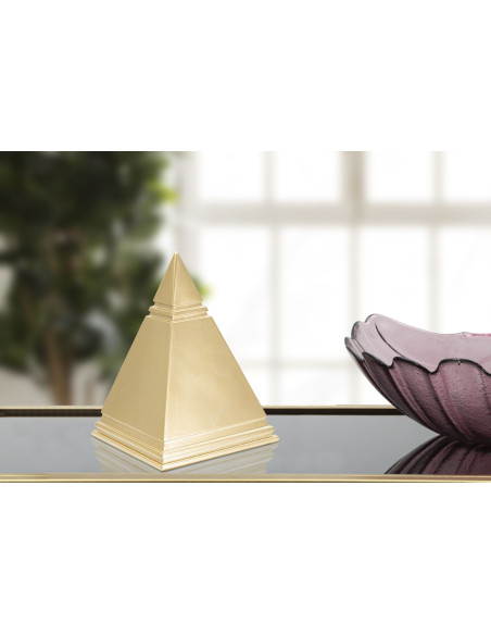 Statuette déco originale Pyramide Hauteur 15 cm en Métal Doré Rilyn 