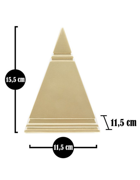 Statuette déco originale Pyramide Hauteur 15 cm en Métal Doré Rilyn 