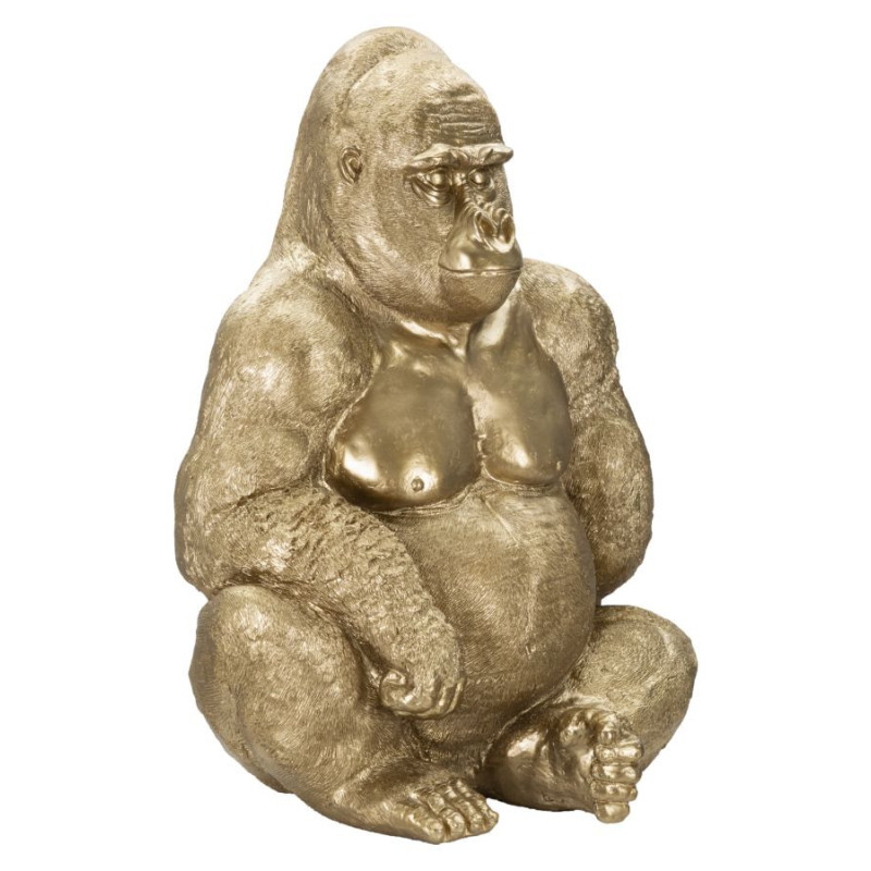 Grande Statue déco Gorille Hauteur 82 cm en Résine Doré Arion - 2