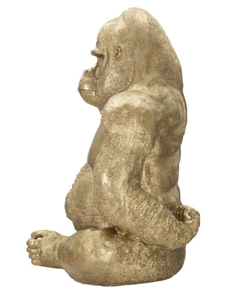 Grande Statue déco Gorille Hauteur 82 cm en Résine Doré Arion - 3