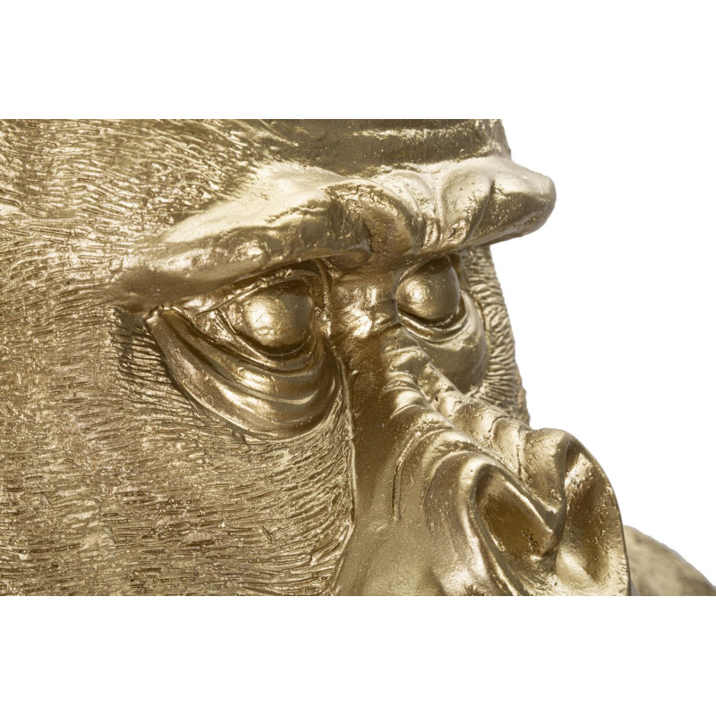 Grande Statue déco Gorille Hauteur 82 cm en Résine Doré Arion - 7