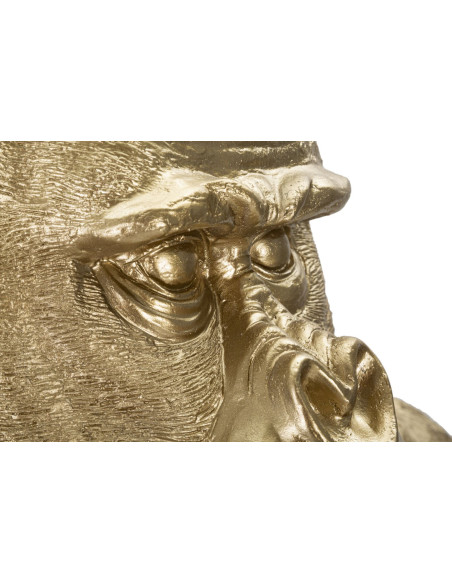 Grande Statue déco Gorille Hauteur 82 cm en Résine Doré Arion - 7