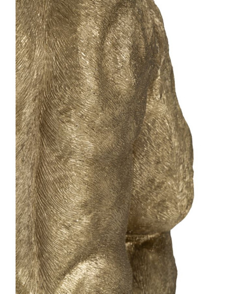 Grande Statue déco Gorille Hauteur 82 cm en Résine Doré Arion - 9
