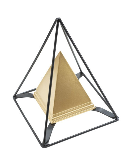 Statuette déco originale Pyramide Hauteur 21 cm en Métal Noir Résine Doré Myrin 