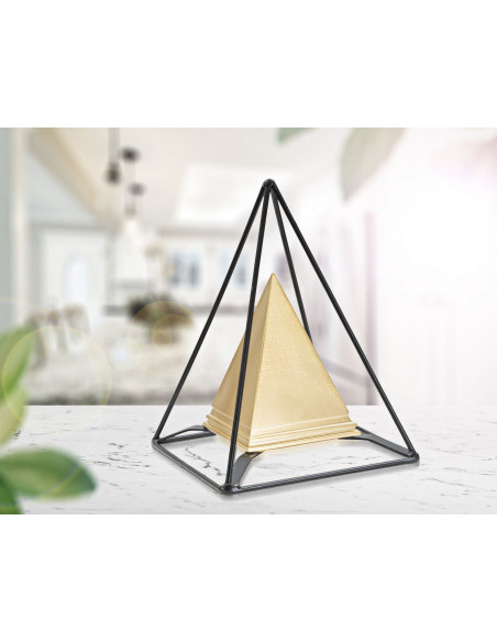 Statuette déco originale Pyramide Hauteur 21 cm en Métal Noir Résine Doré Myrin 